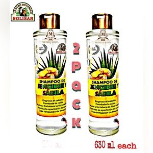 2 SHAMPOO DE JENGIBRE Y SÁBILA / GINGER & ALOE VERA SHAMPOO, Nolisan 630 Ml